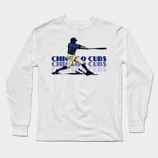 Retro Chicago Cubs Slugger Long Sleeve T-Shirt